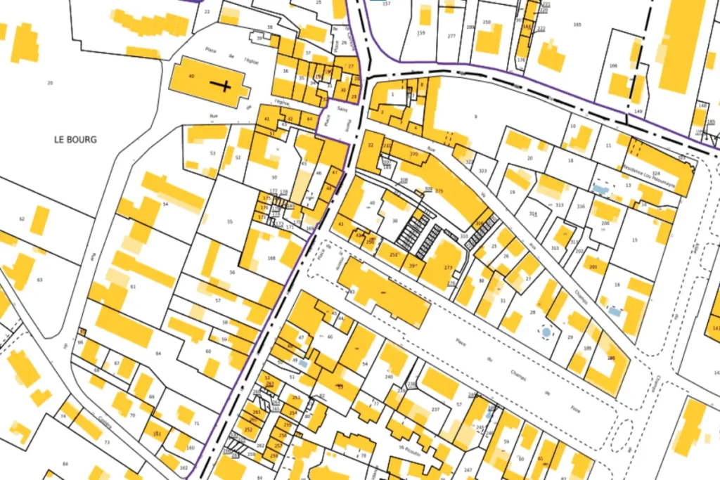 diviser terrain Salles
Extrait cadastral