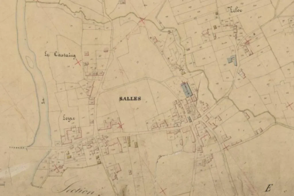 Cadastre ancien du bourg de Salles au XIXe siècle
