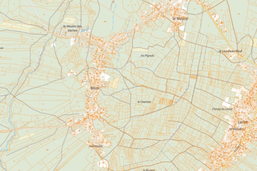 Quartier Bilos à Salles - Extrait cadastral