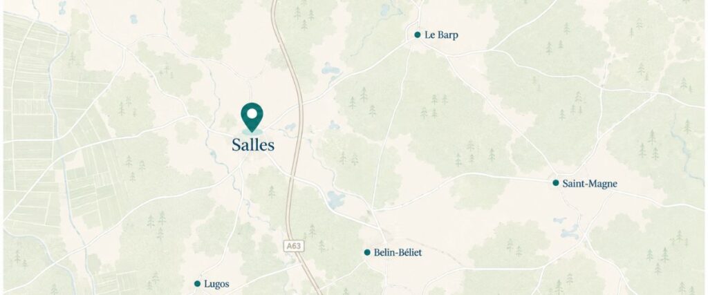 Carte du secteur Salles Le Barp Belin-Béliet Lugos et Saint-Magne