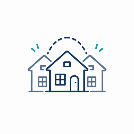 Icône biens immobiliers en concurrence