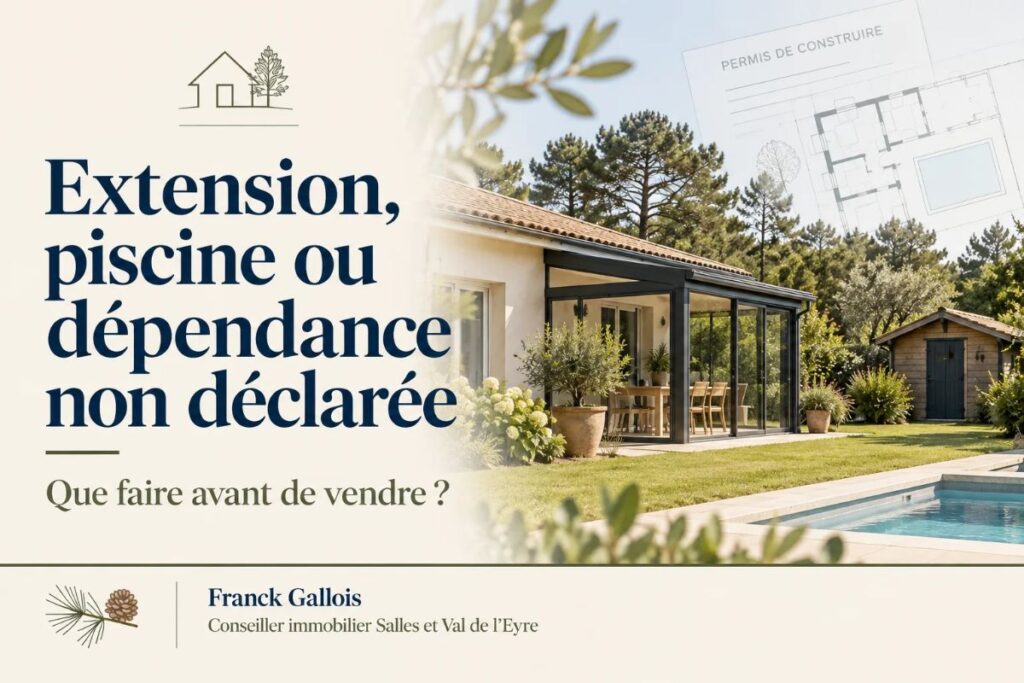 Extension piscine ou dépendance non déclarée avant la vente d’une maison à Salles